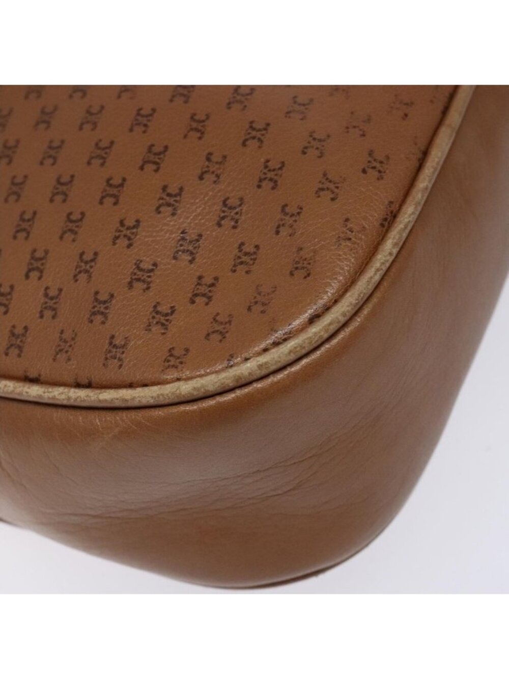 Authentic CELINE Macadam Canvas Shoulder Bag Leather Brown Gold - Picture 6 of 16